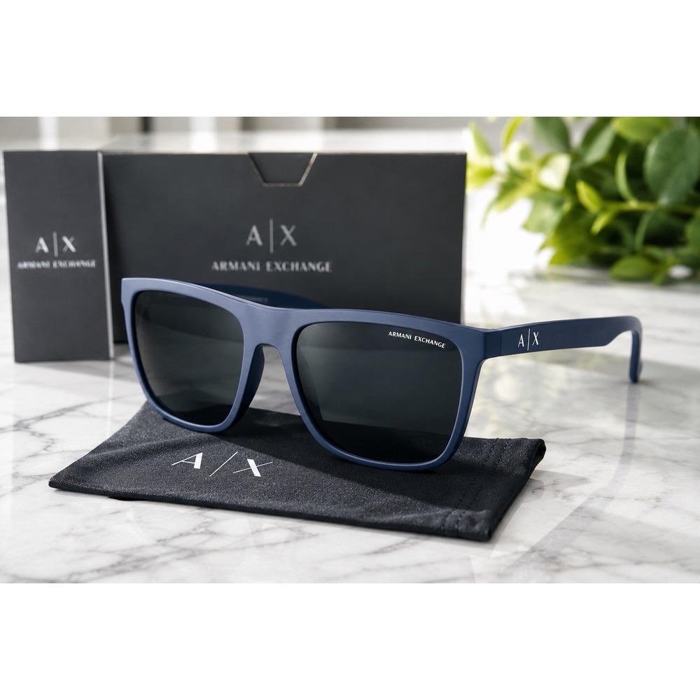 Armani Exchange AX4080S Matte Navy Blue Sunglasses 57mm New w/ Box AX 4080S